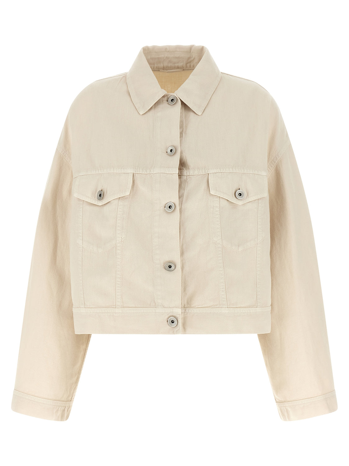 Beige Cotton Denim Jacket