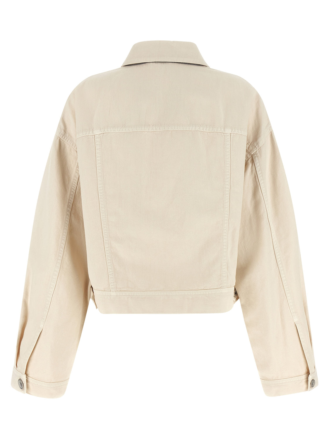 Beige Cotton Denim Jacket