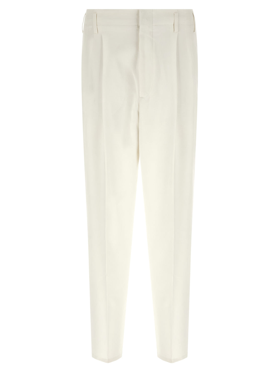 White Cotton Casual Pants