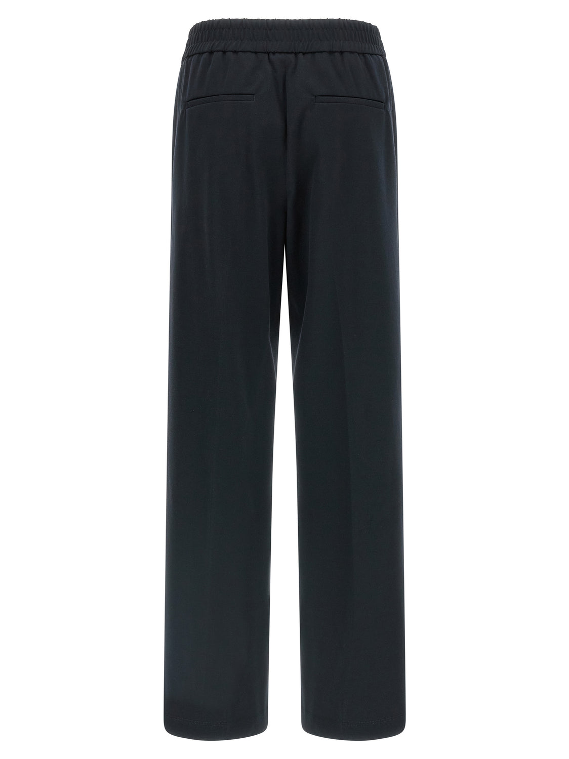 Blue Cotton Casual Pants