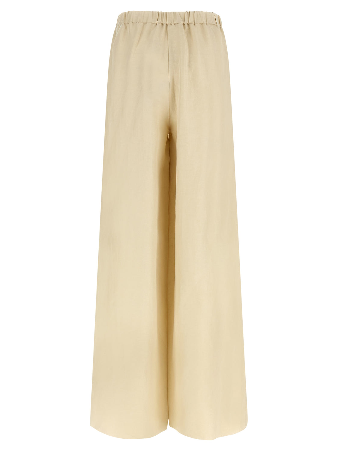Beige Linen Casual Pants
