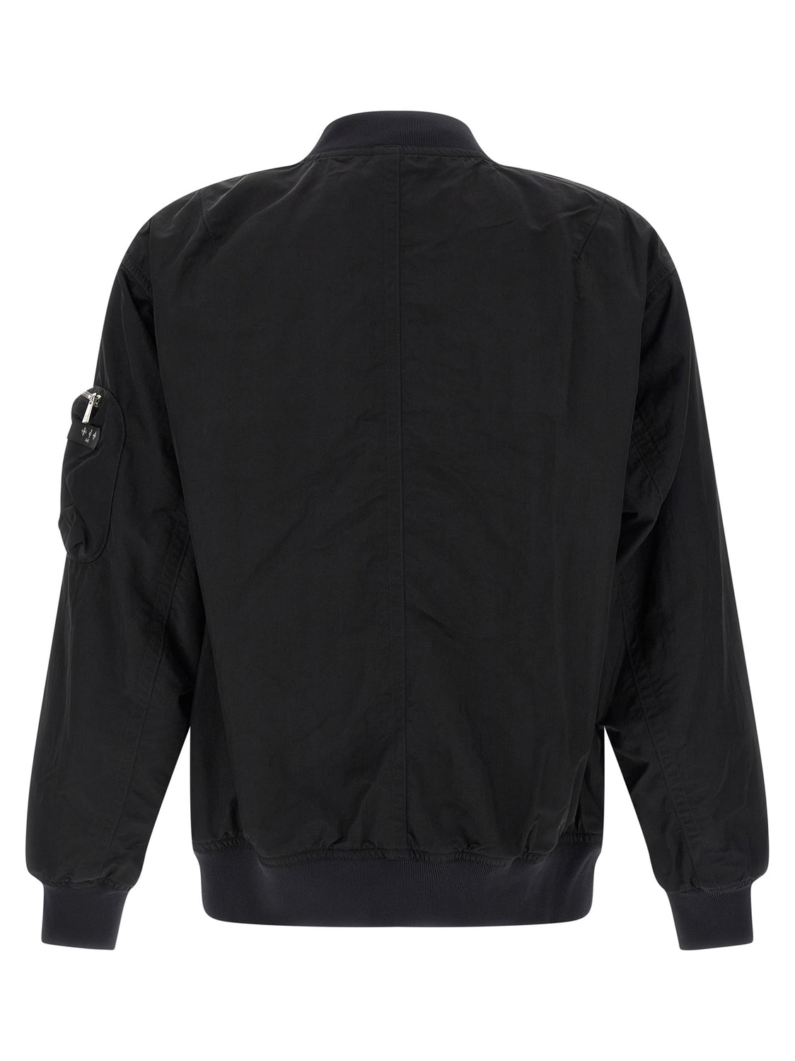 Black Nylon Bomber