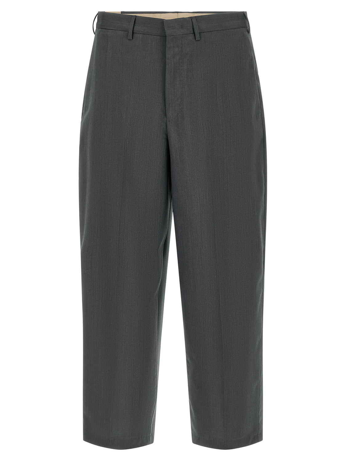 Gray Virgin Wool Dress Pants
