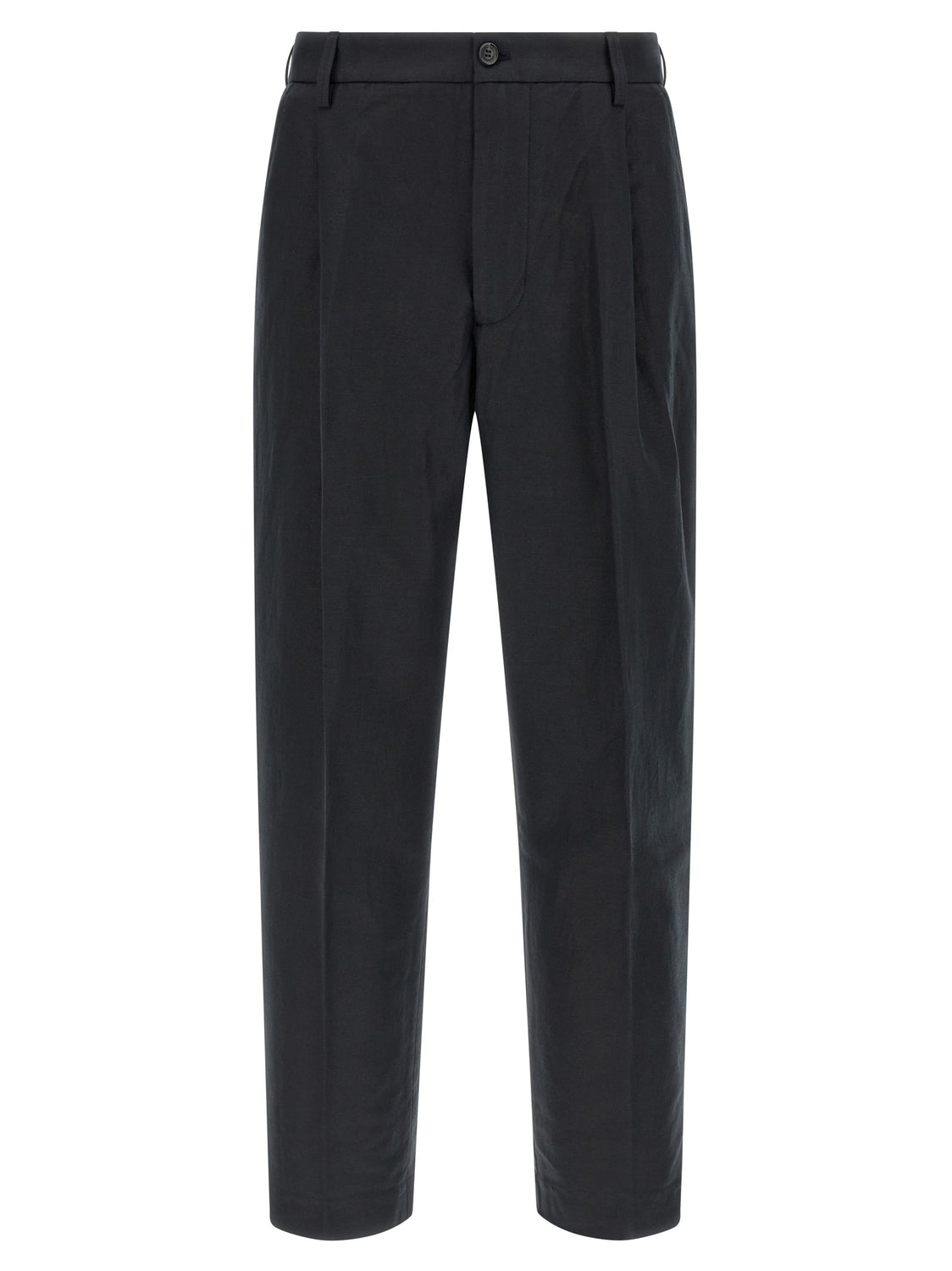 Black Cotton Casual Pants