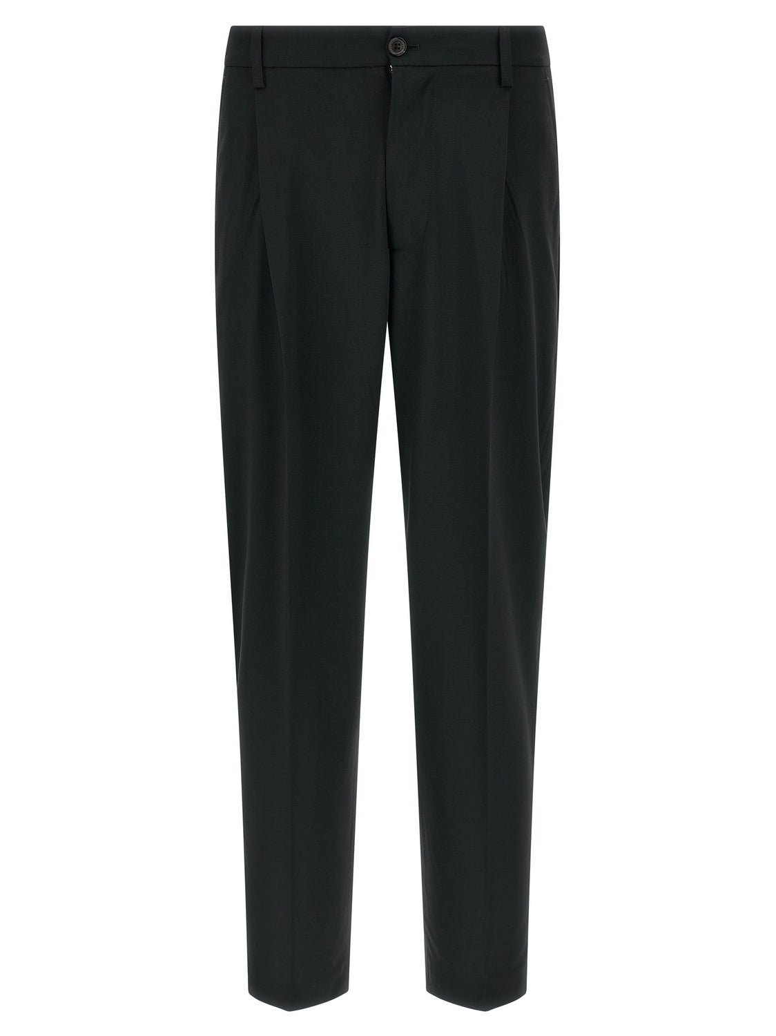 Black Polyester Casual Pants