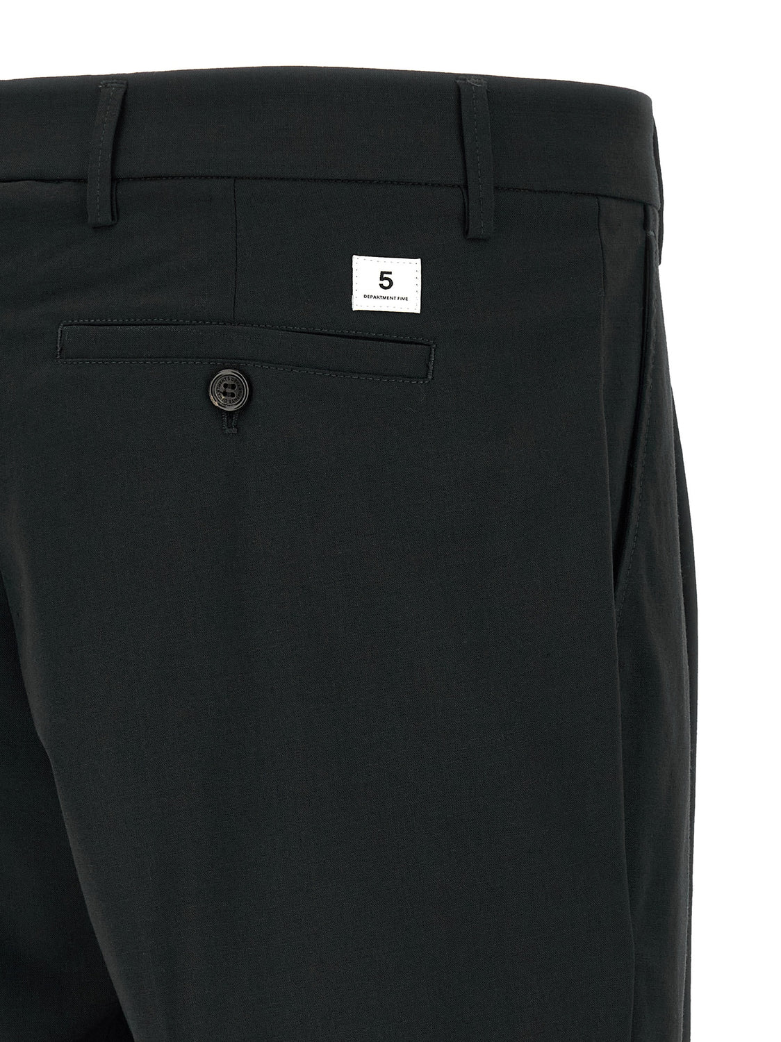 Black Polyester Casual Pants