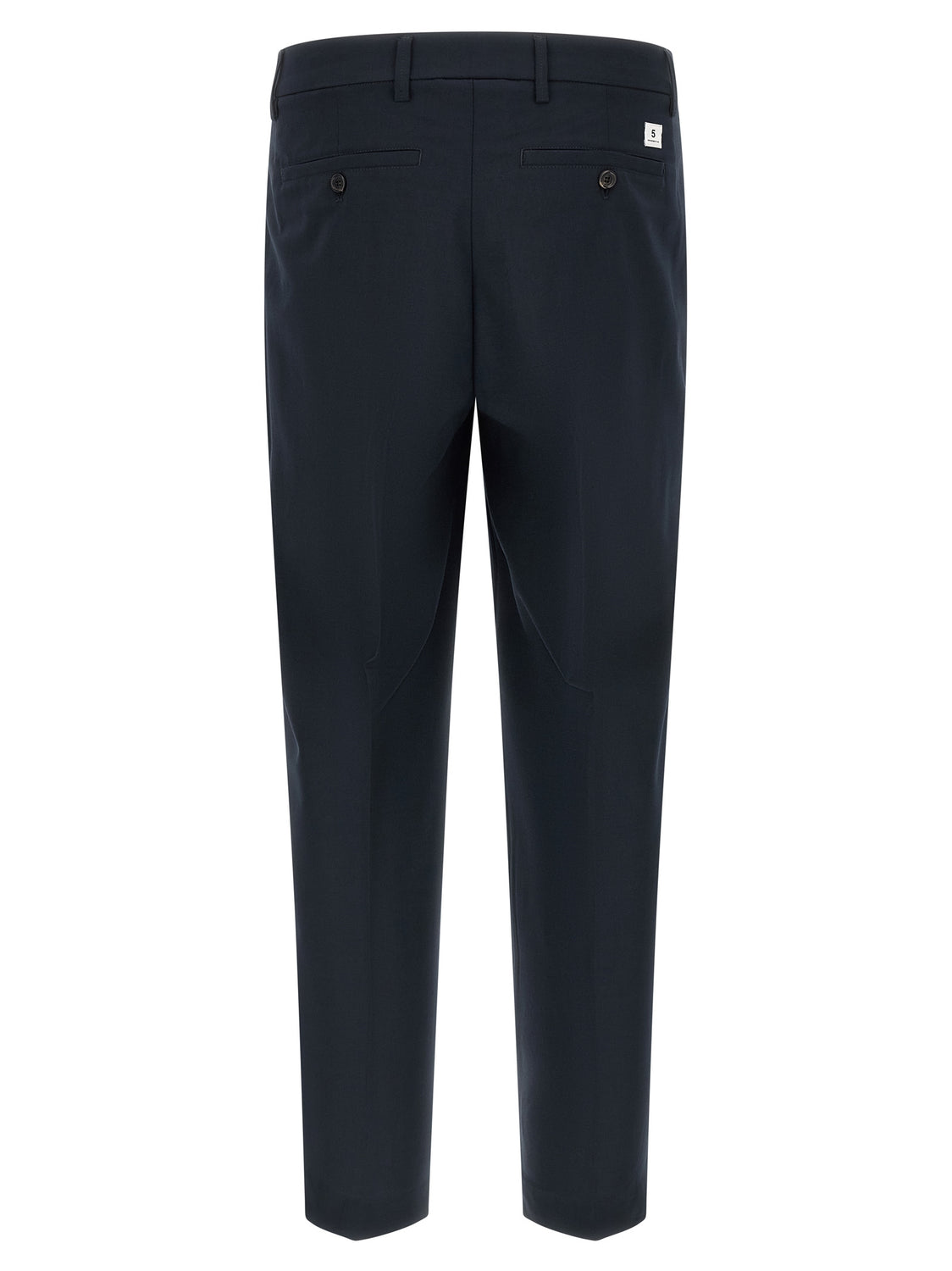 Blue Polyester Casual Pants
