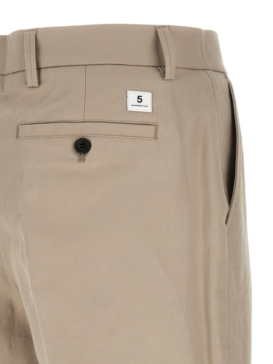 Beige Cotton Casual Pants