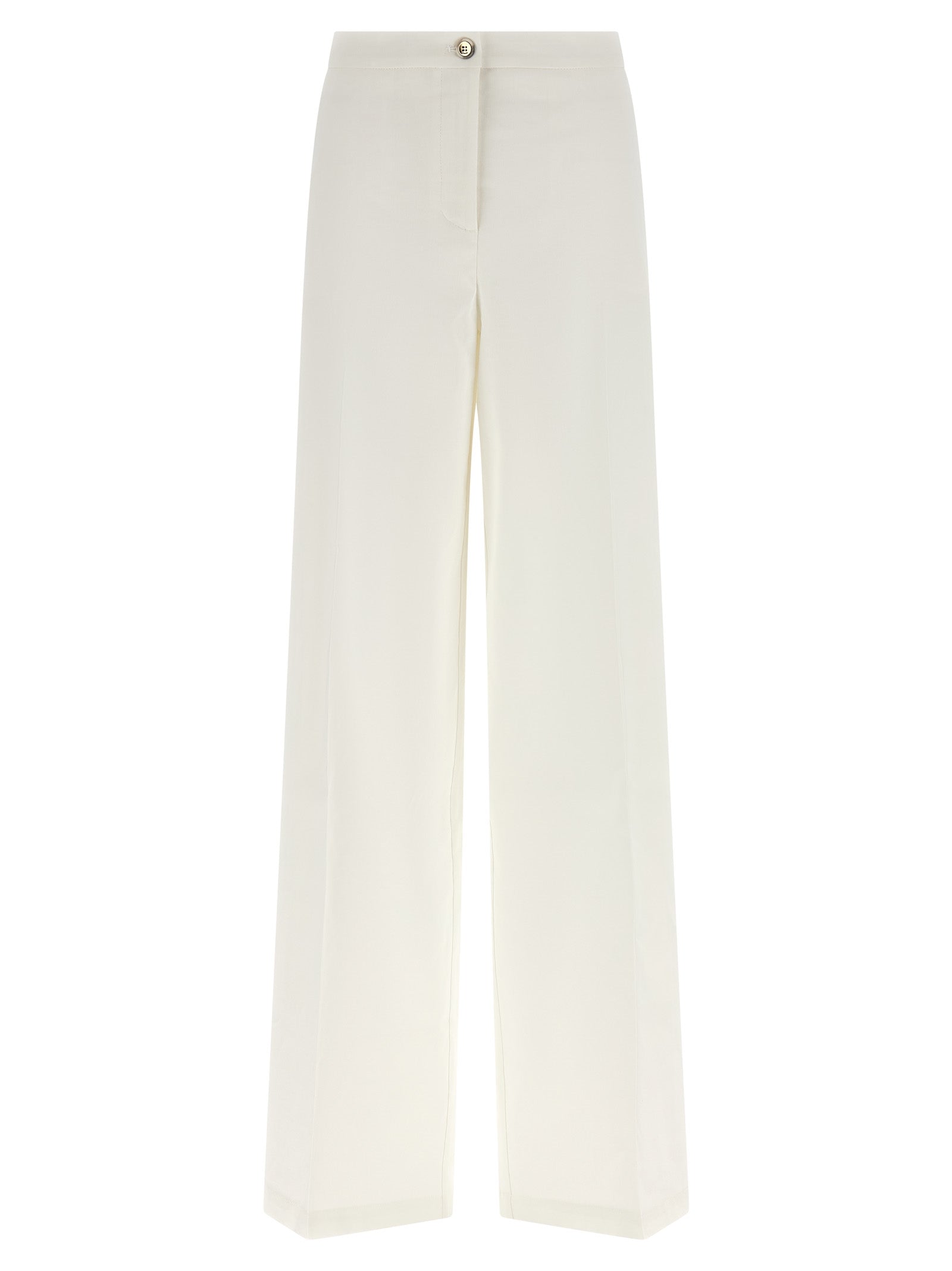 White Linen Casual Pants