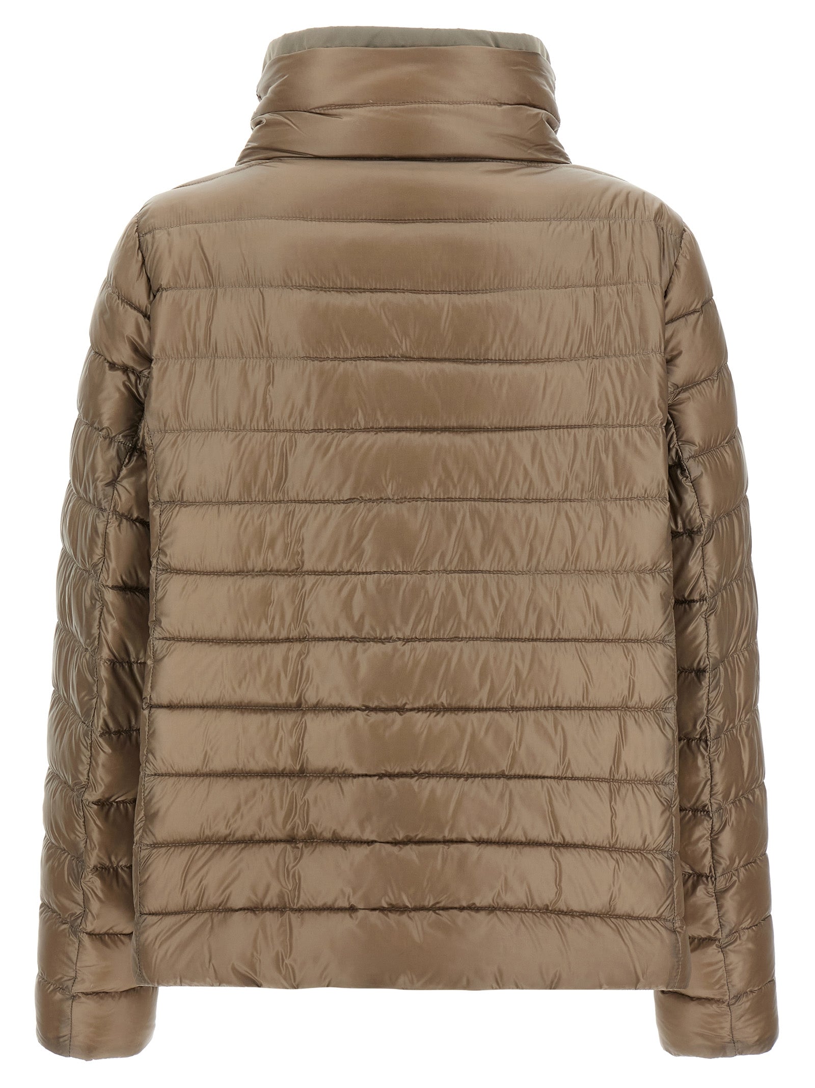 Brown Polyamide Full-Length Jacket
