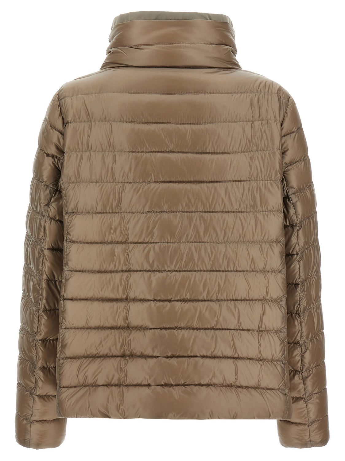 Brown Polyamide Full-Length Jacket
