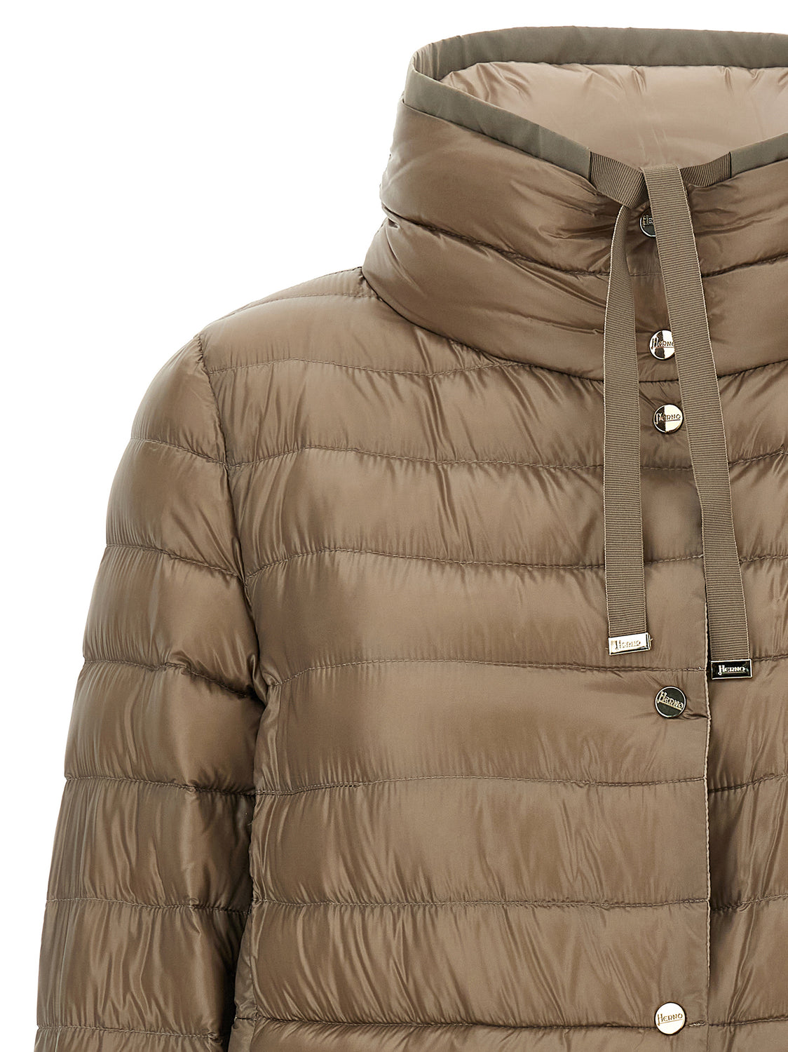 Brown Polyamide Full-Length Jacket