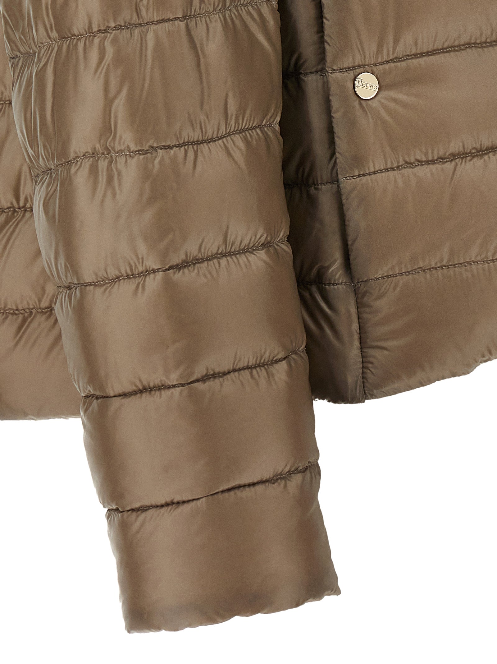 Brown Polyamide Full-Length Jacket