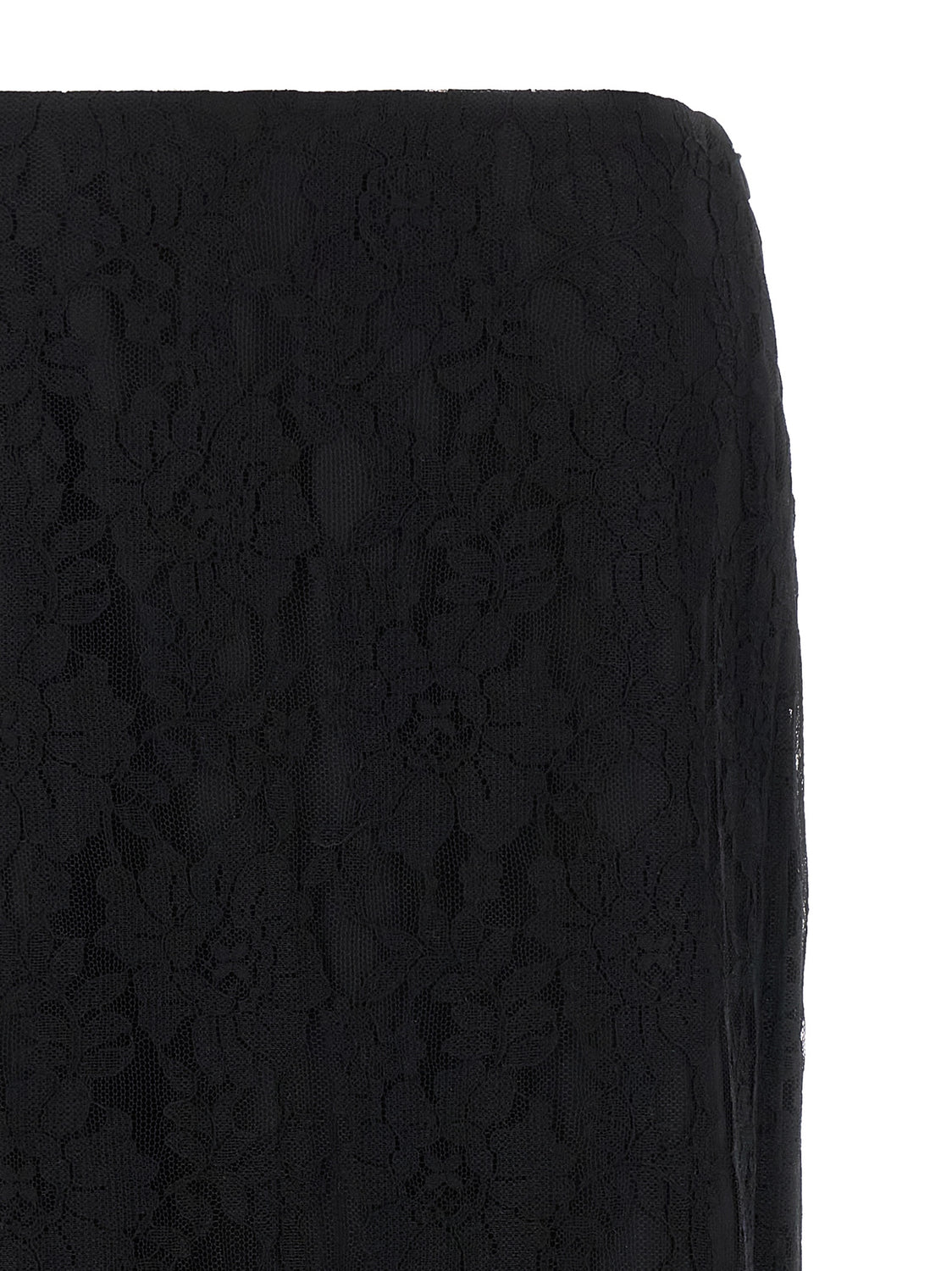 Black Cotton Midi Skirt