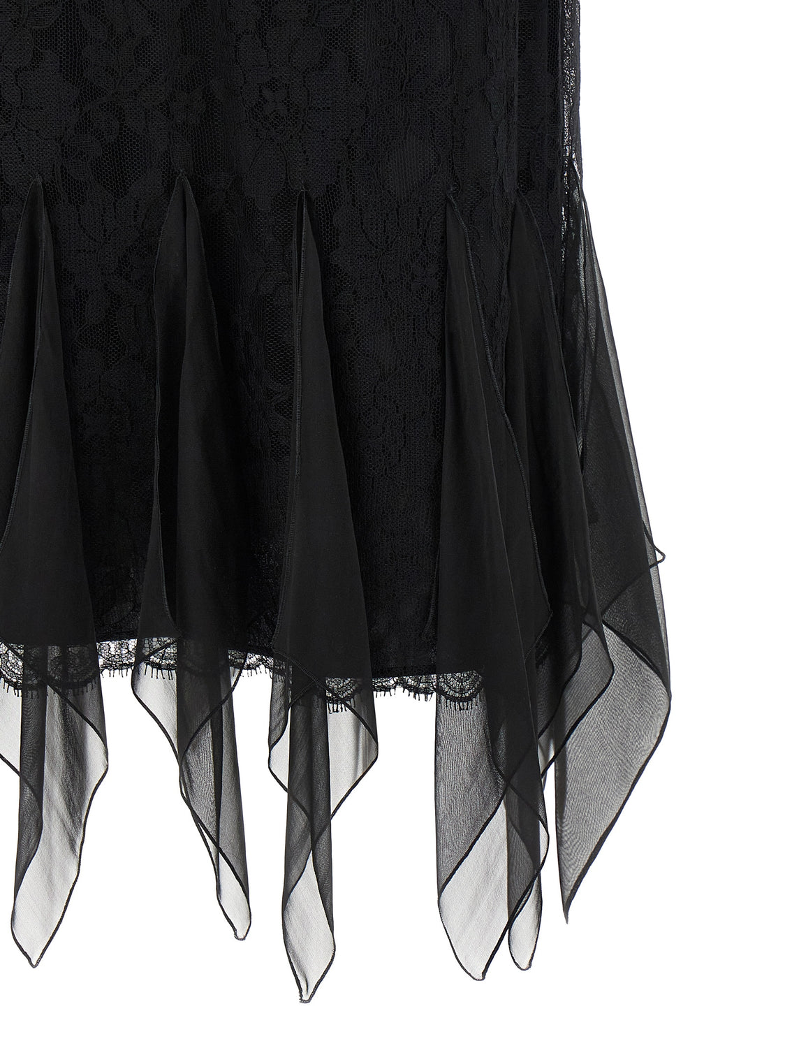Black Cotton Midi Skirt