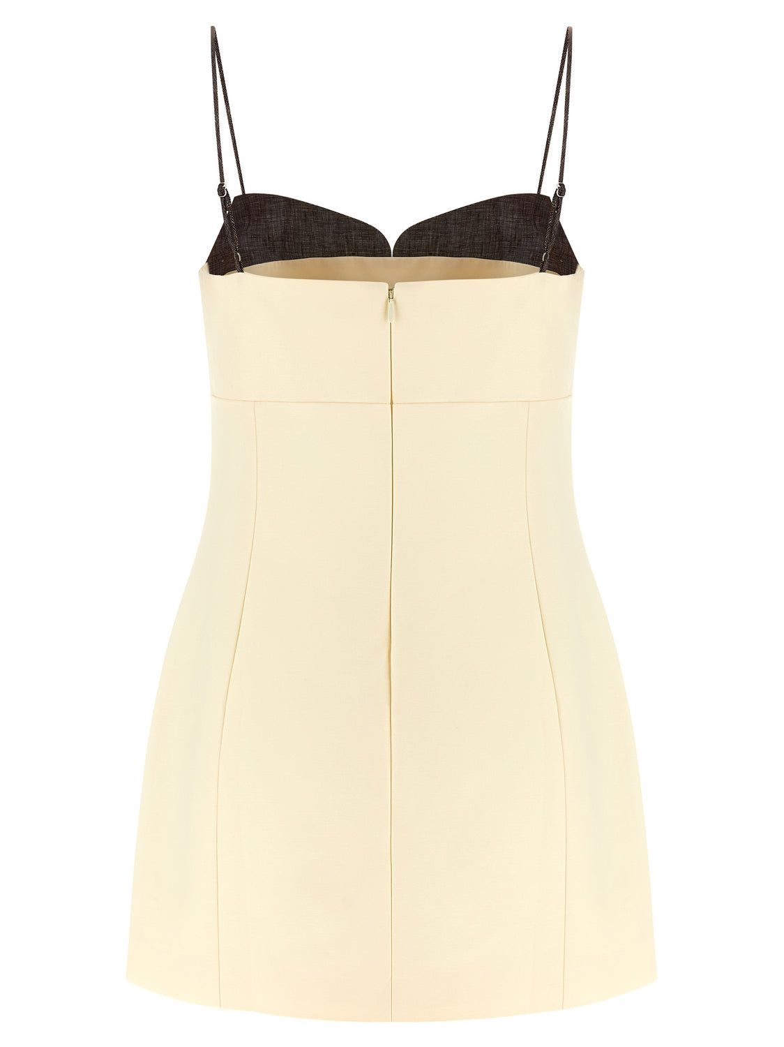 Beige Cotton Short Dress