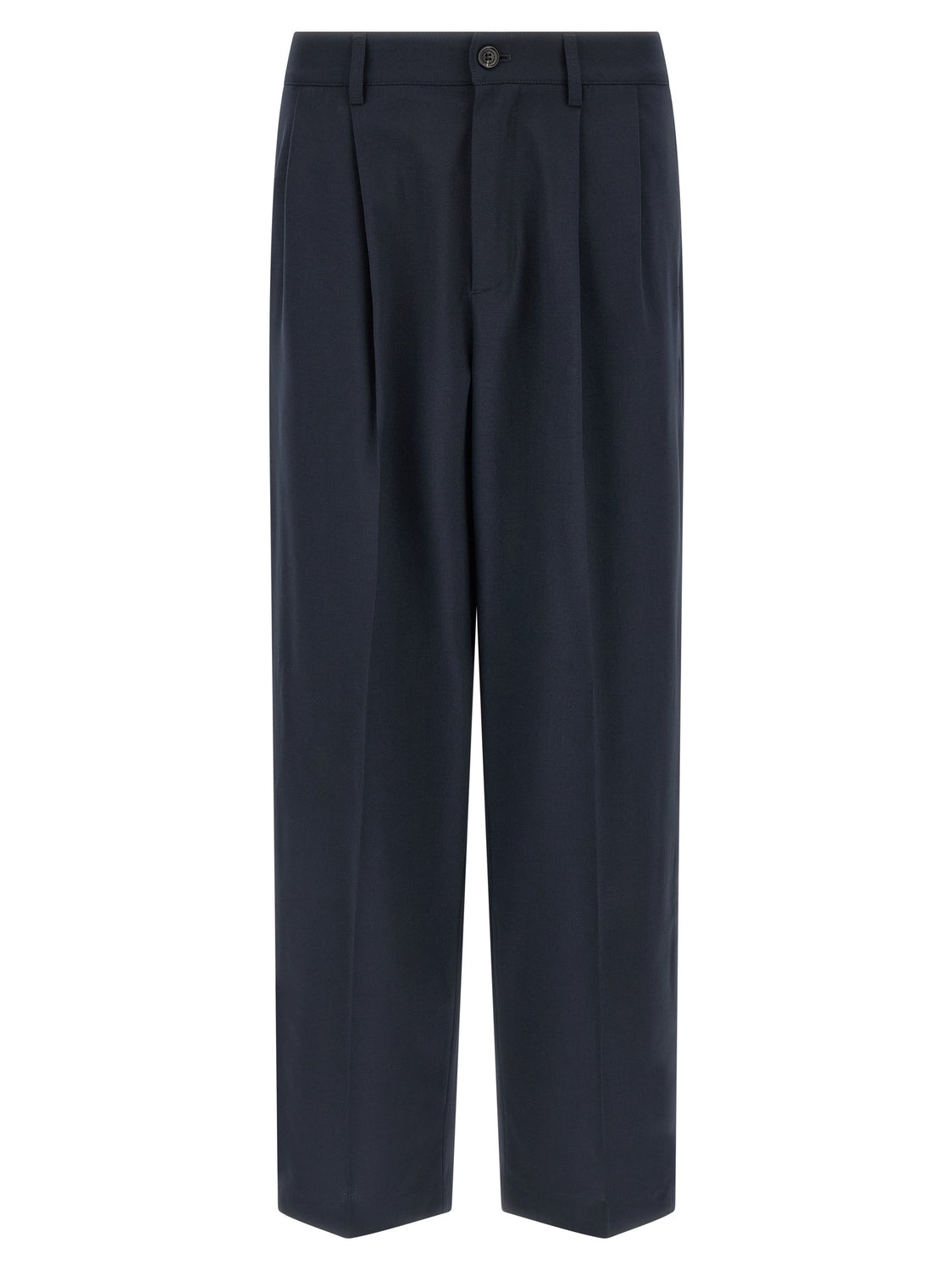 Blue Polyester Chino Pants