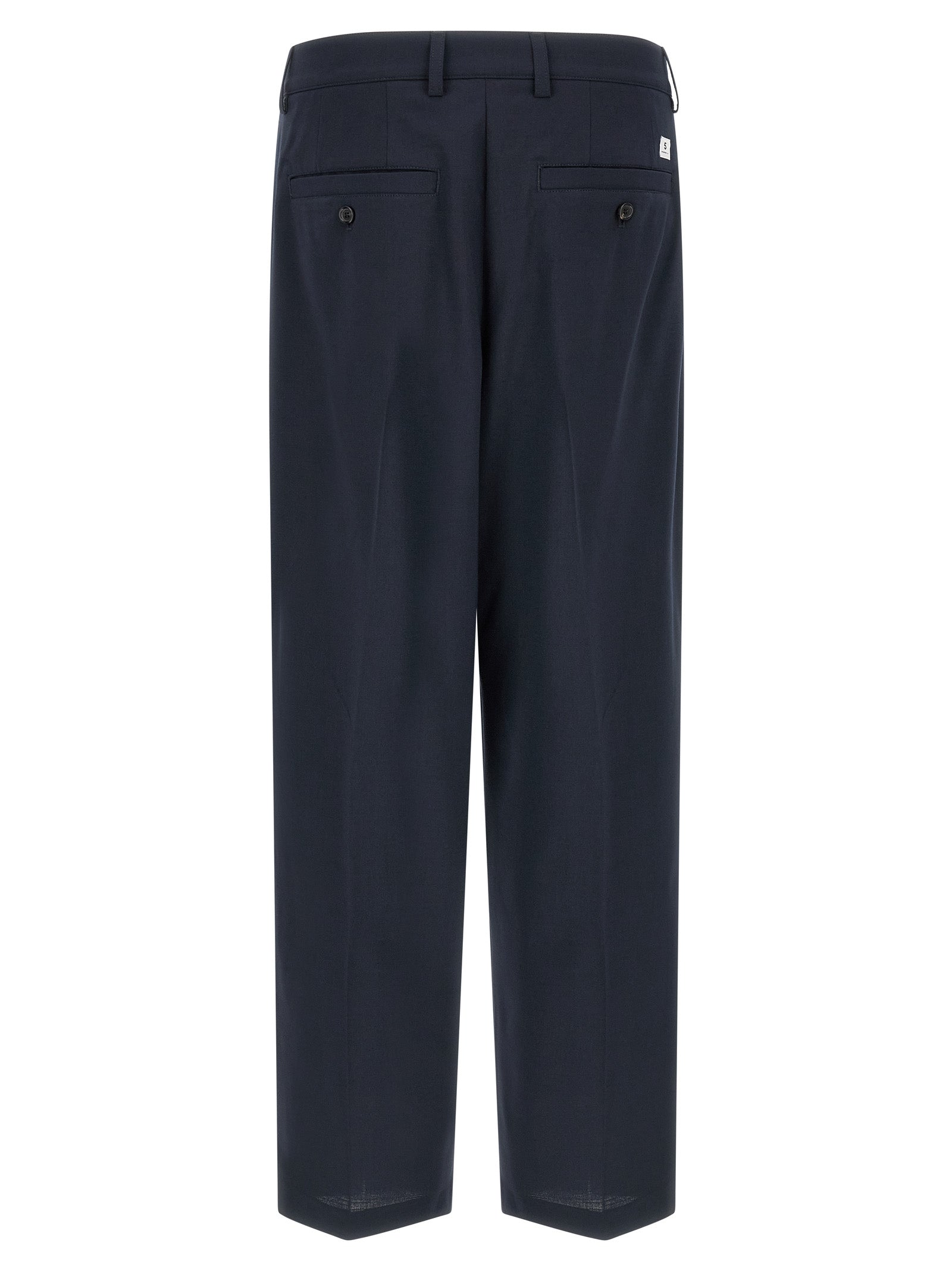 Blue Polyester Chino Pants