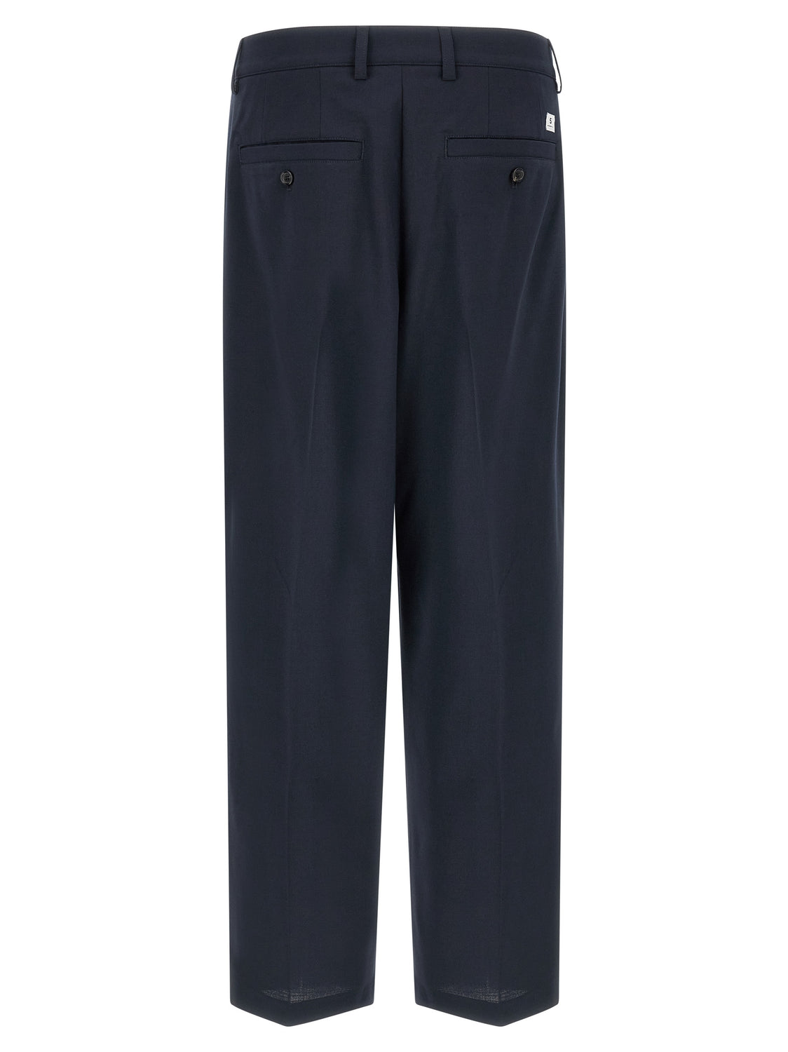 Blue Polyester Chino Pants