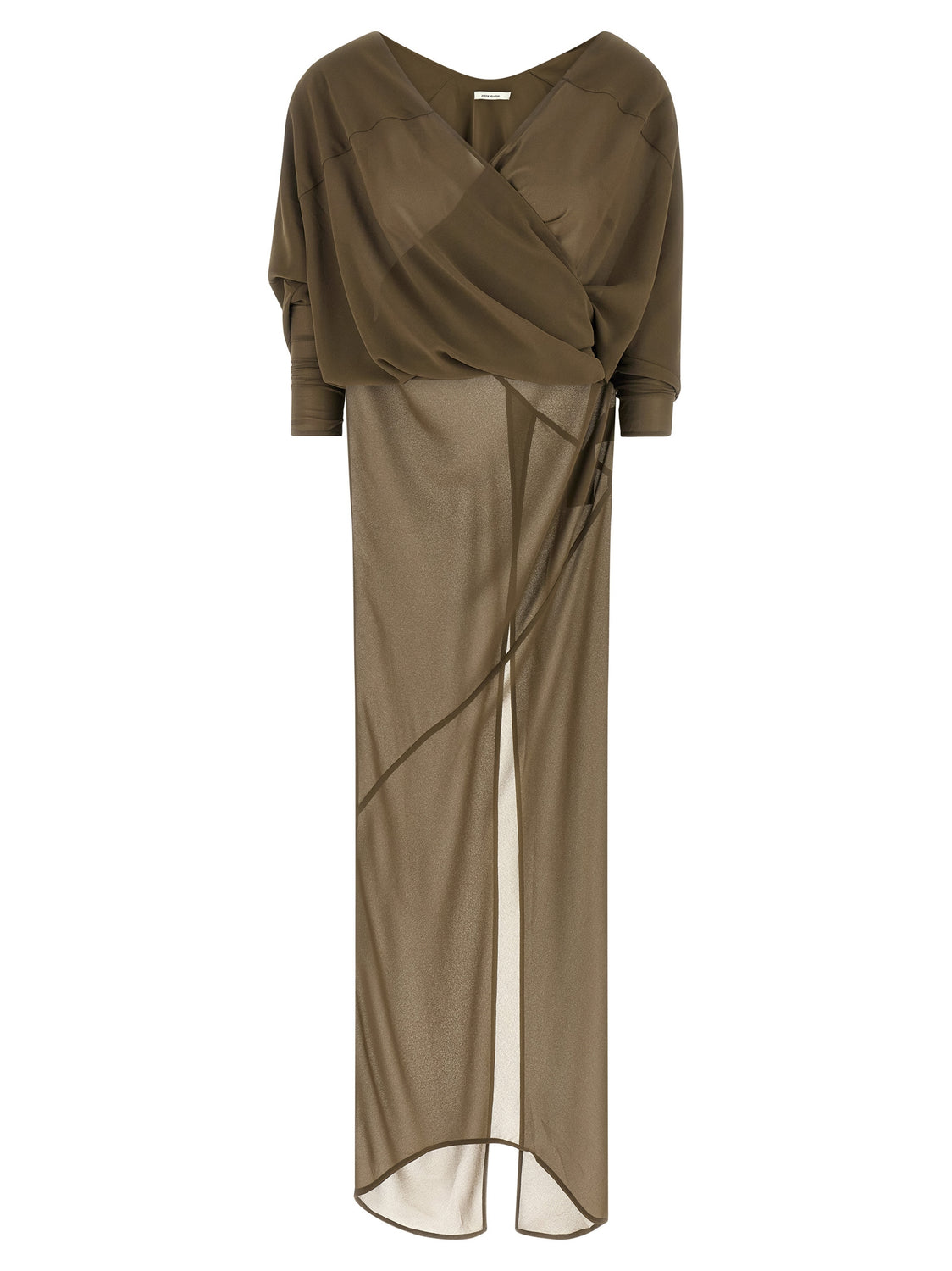 Bicolor Polyester Long Dress