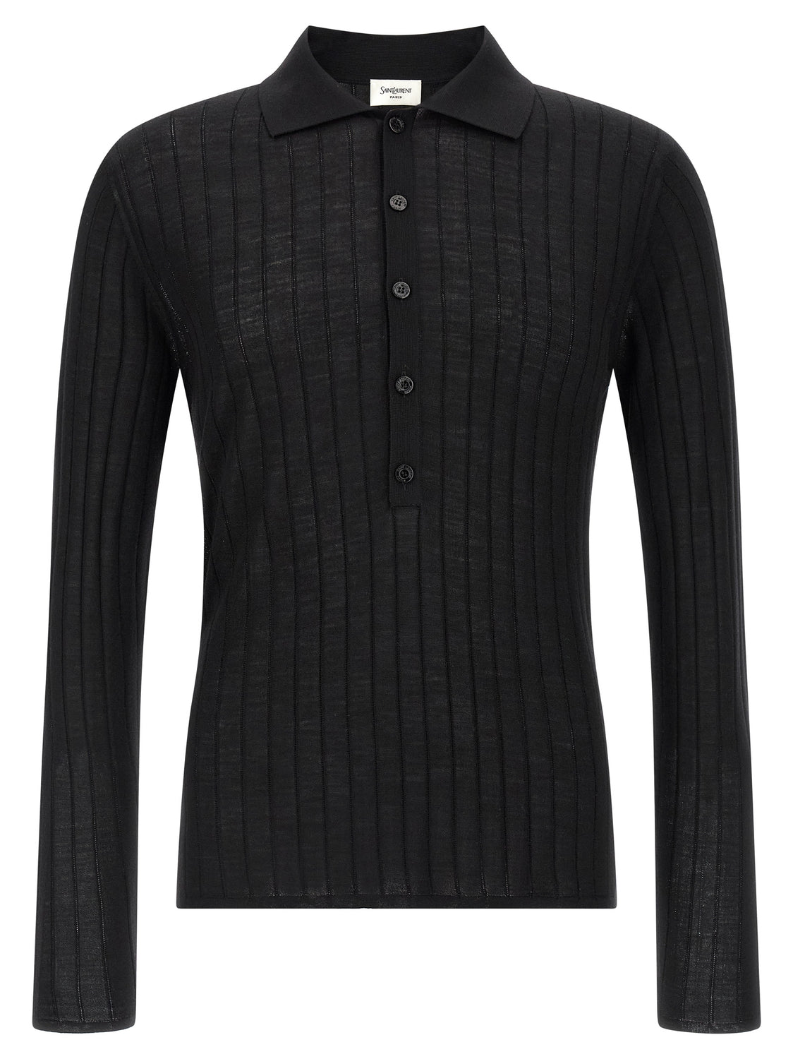 Black Wool Polo Shirt