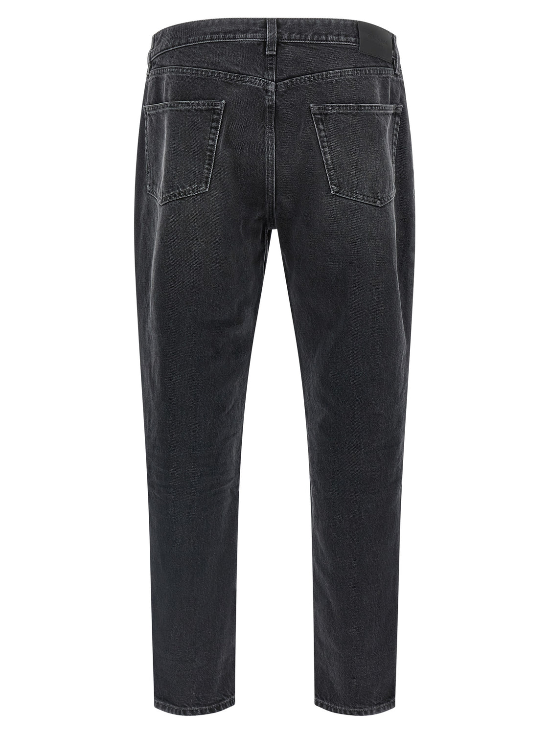 Black Cotton Straight-Leg Jeans
