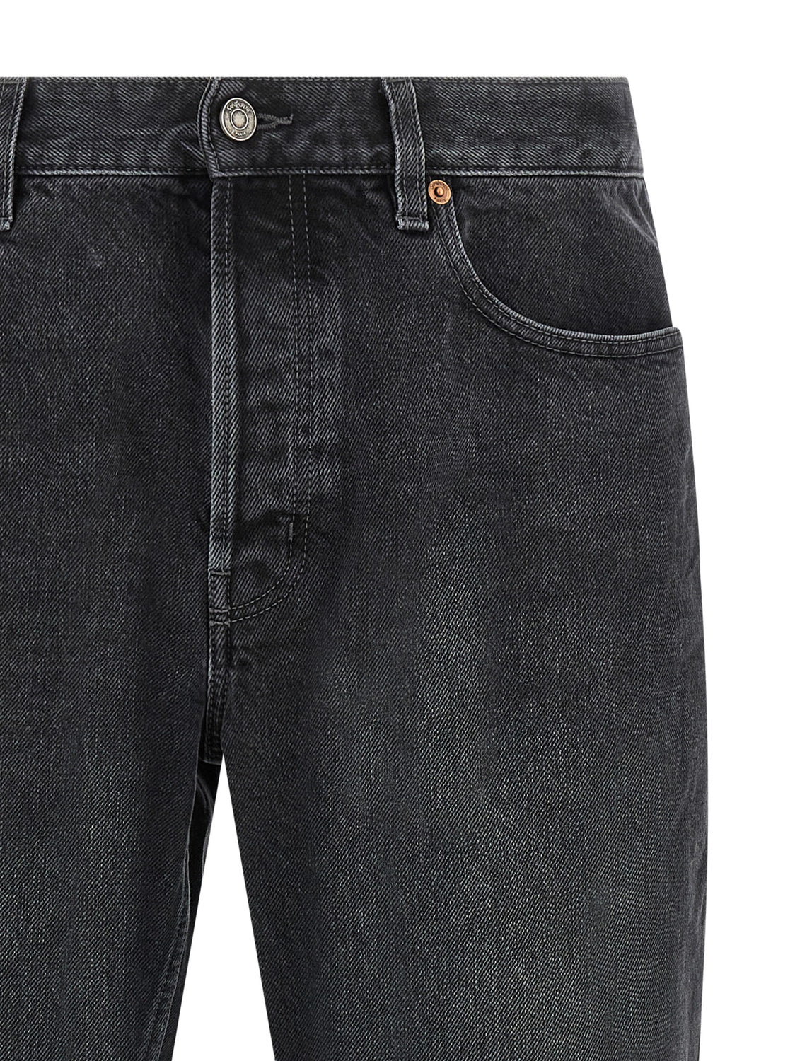 Black Cotton Straight-Leg Jeans