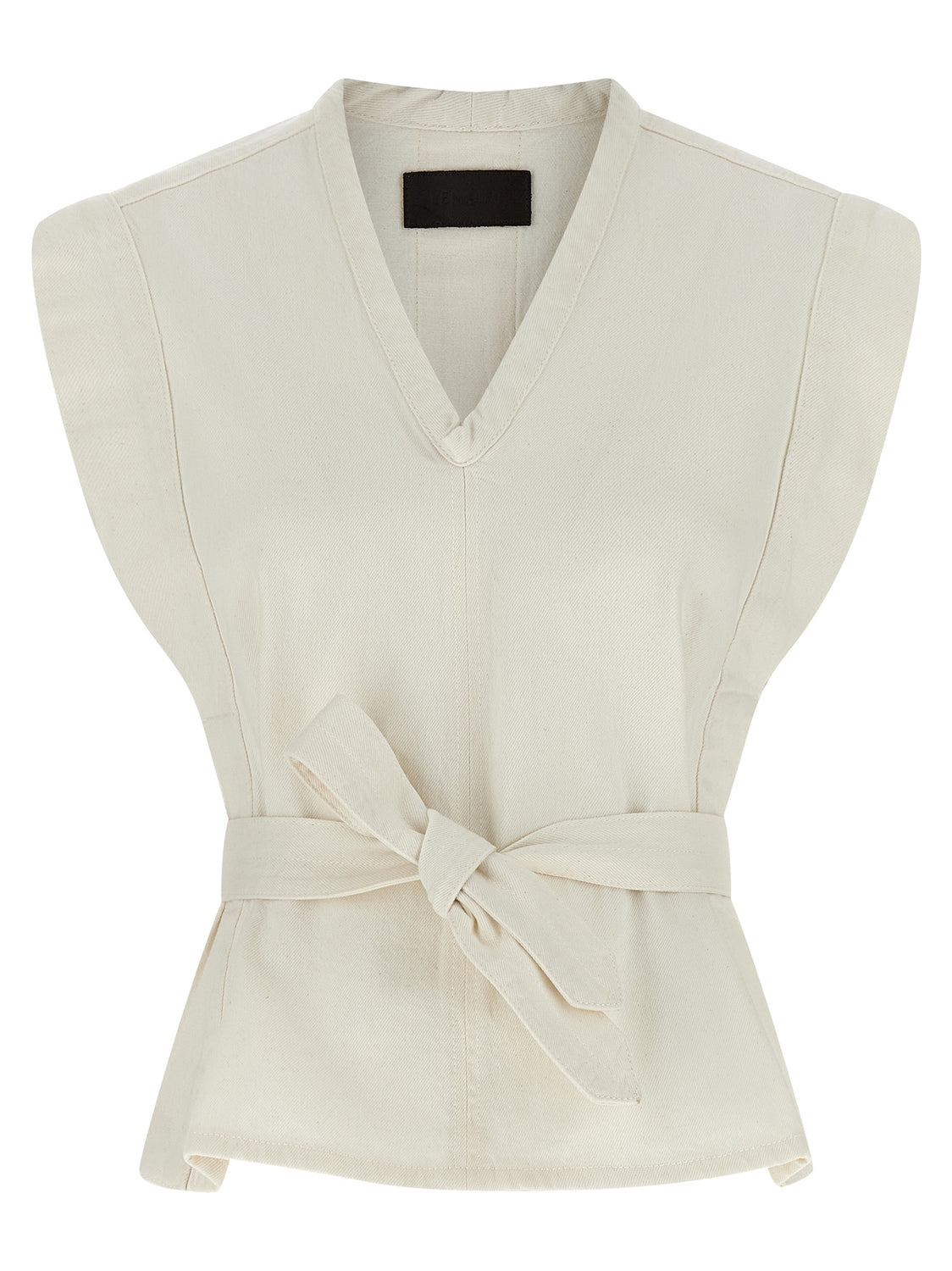White Cotton Sleeveless Jacket