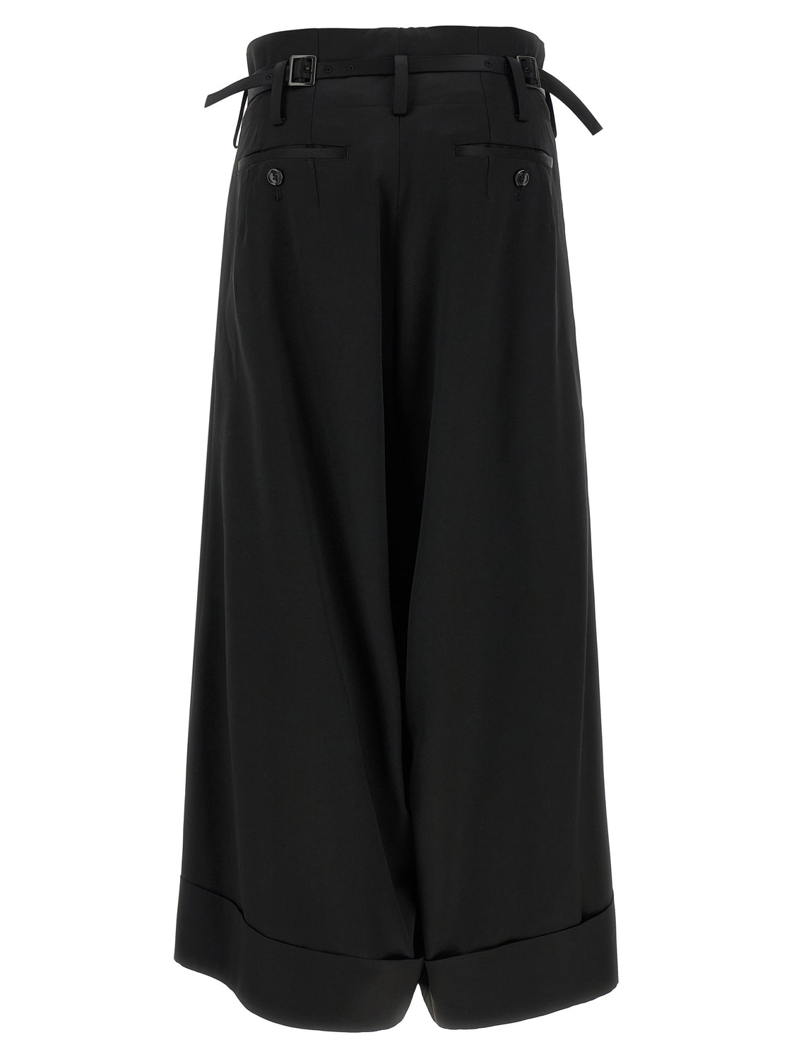 Black Acetate Flared Pants