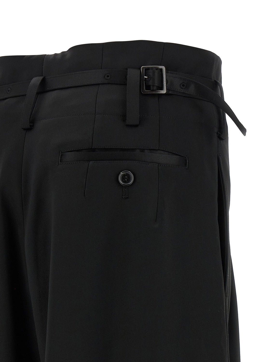 Black Acetate Flared Pants