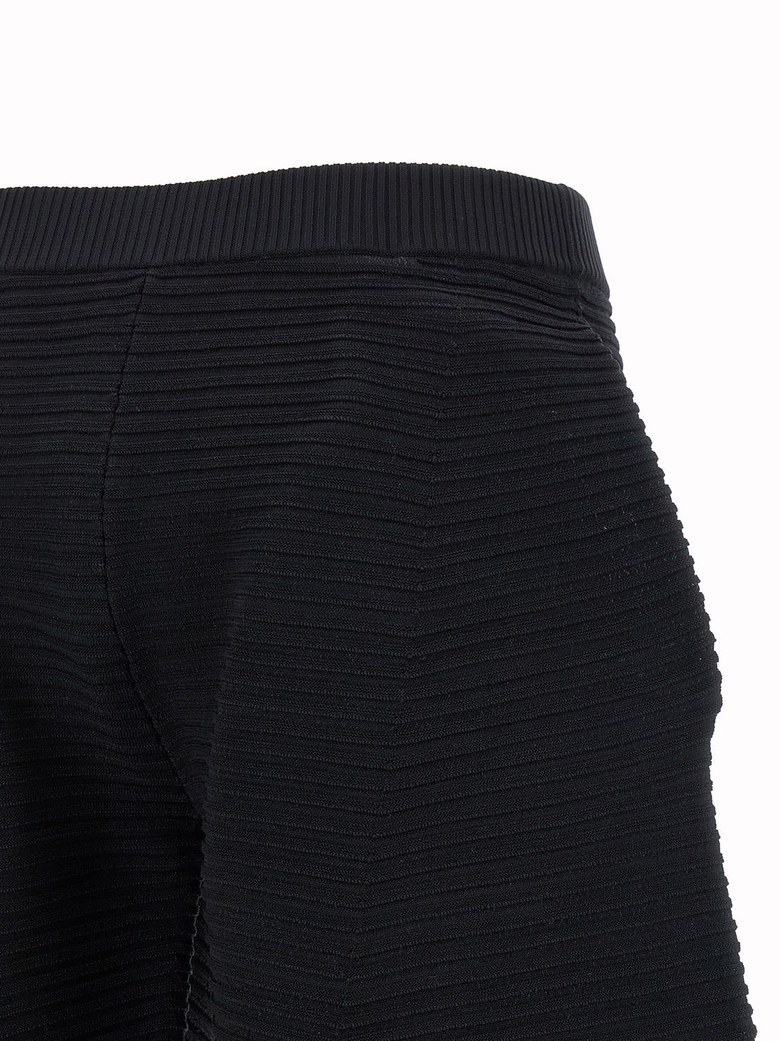 Black Polyester Cropped Pants