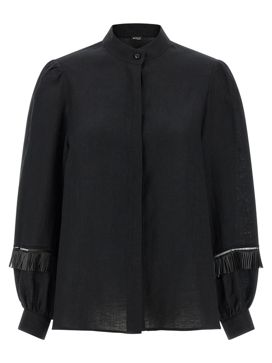 Black Linen Blouse