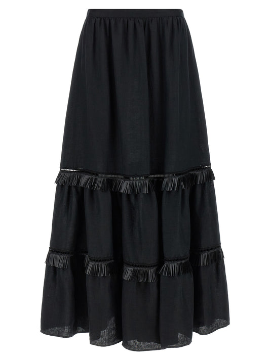 Black Linen Mini Skirt