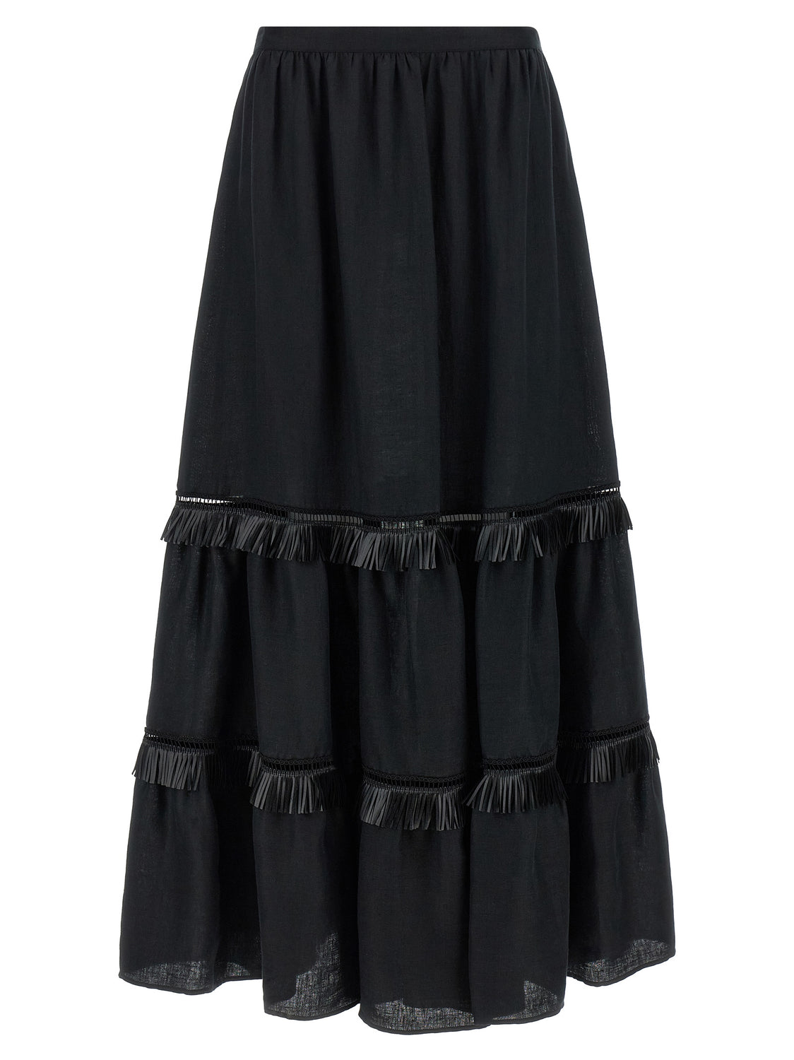 Black Linen Mini Skirt