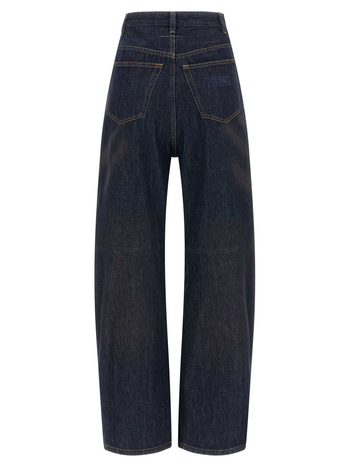 Blue Cotton High-Waisted Jean