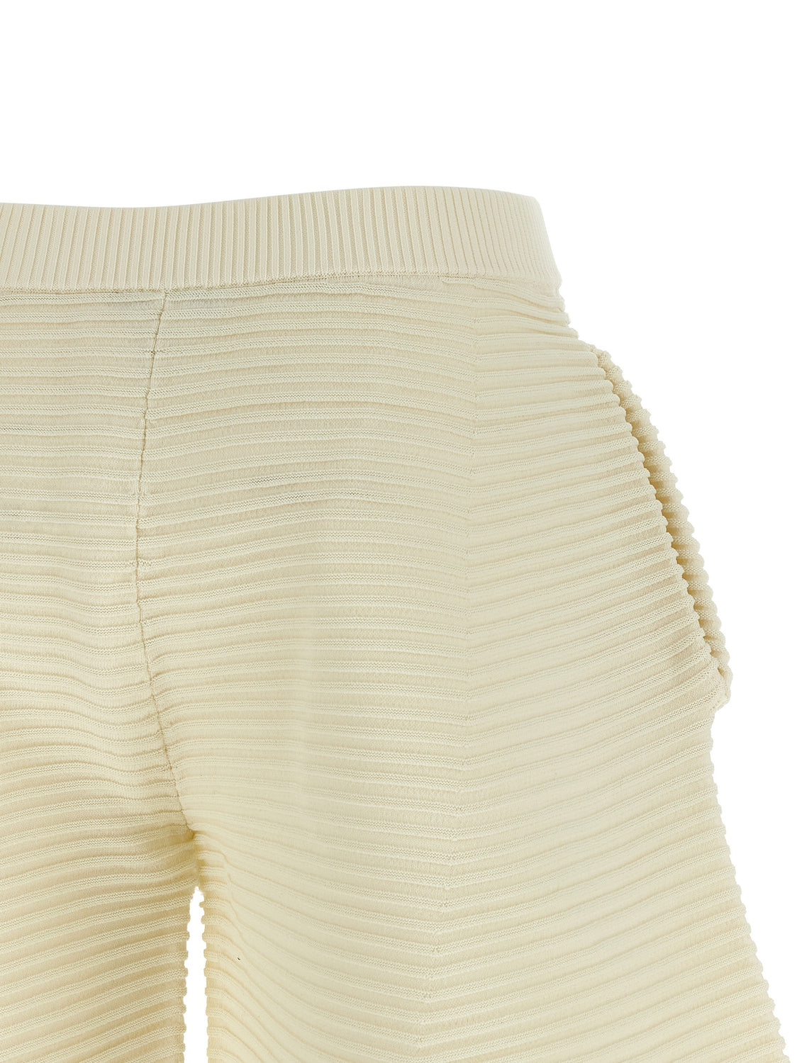 White Polyester Cropped Pants