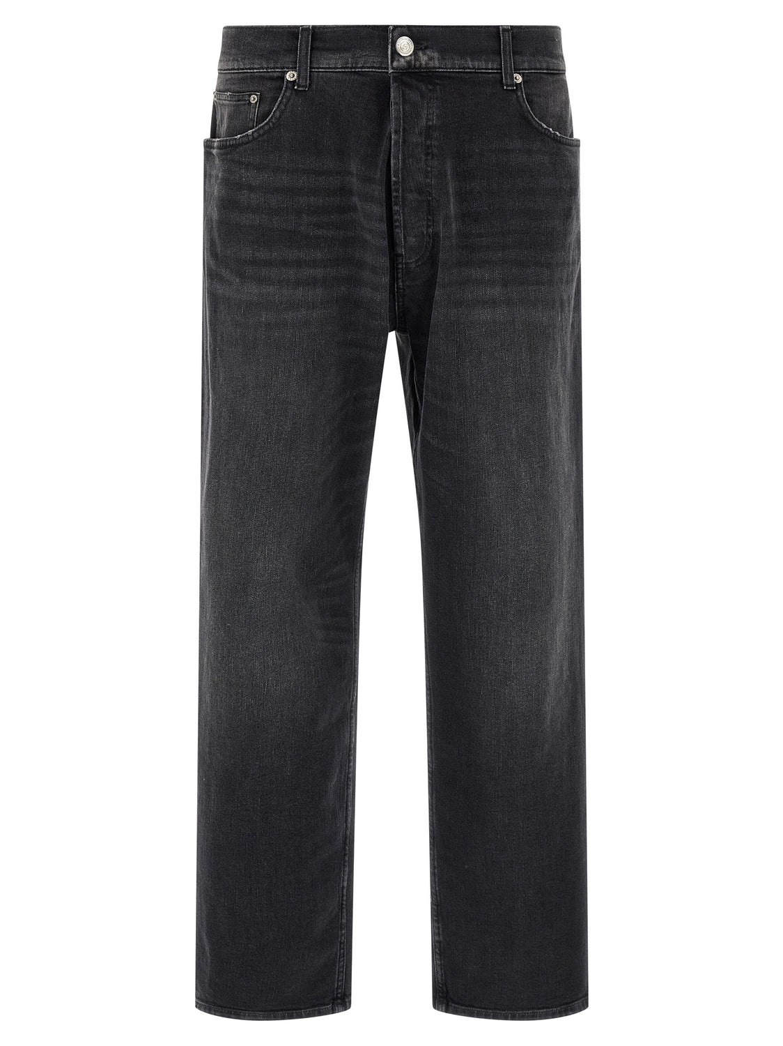Black Cotton Cropped Jeans