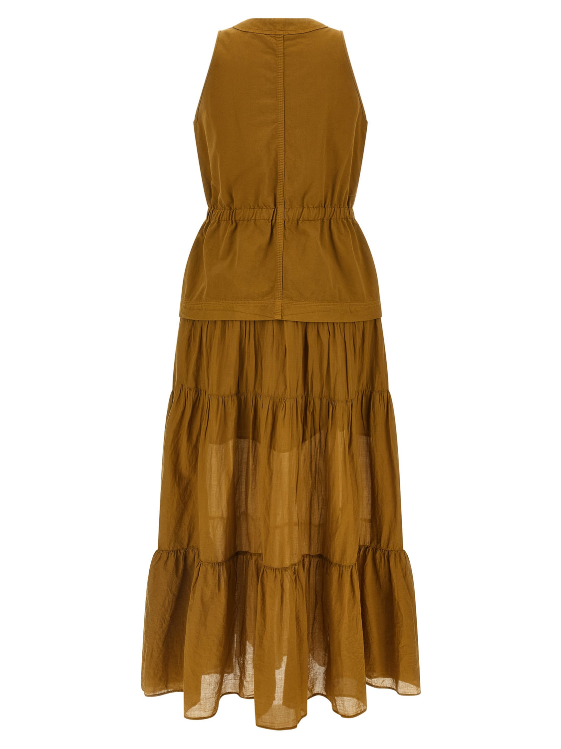 Brown Cotton Long Dress