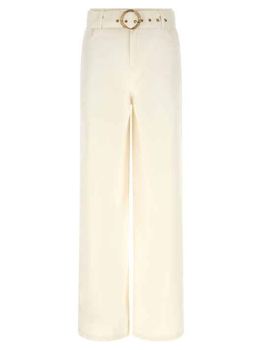 White Cotton Flared Jeans
