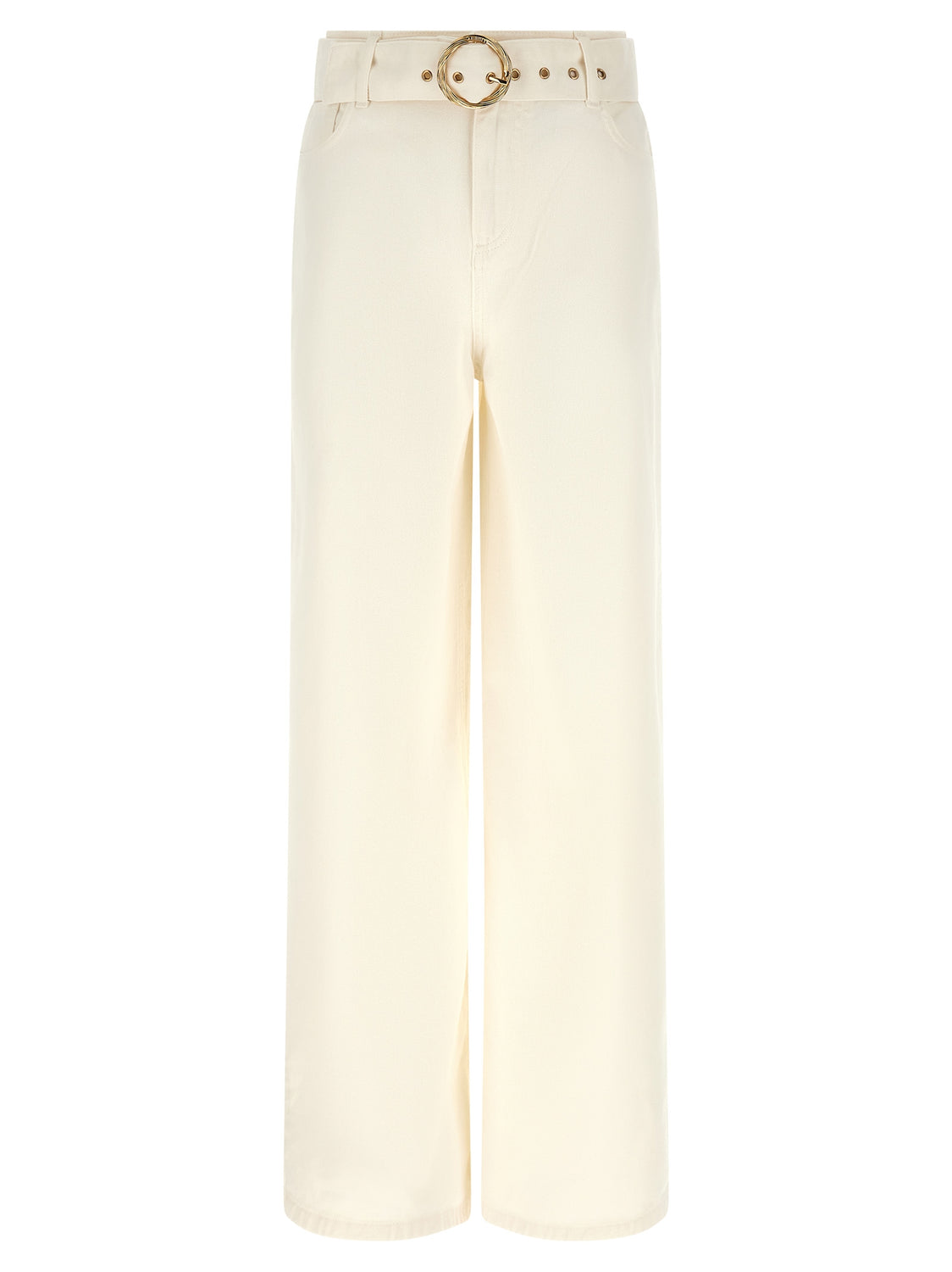 White Cotton Flared Jeans