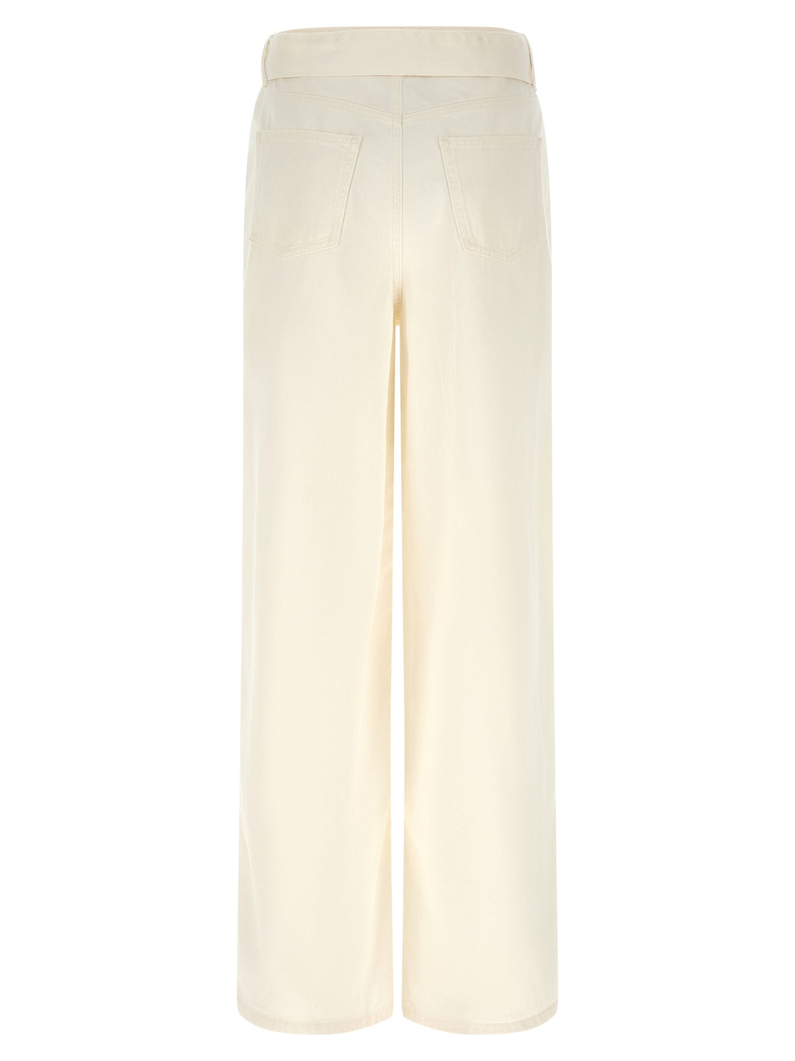 White Cotton Flared Jeans
