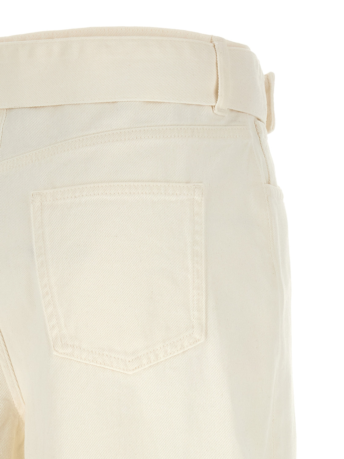 White Cotton Flared Jeans