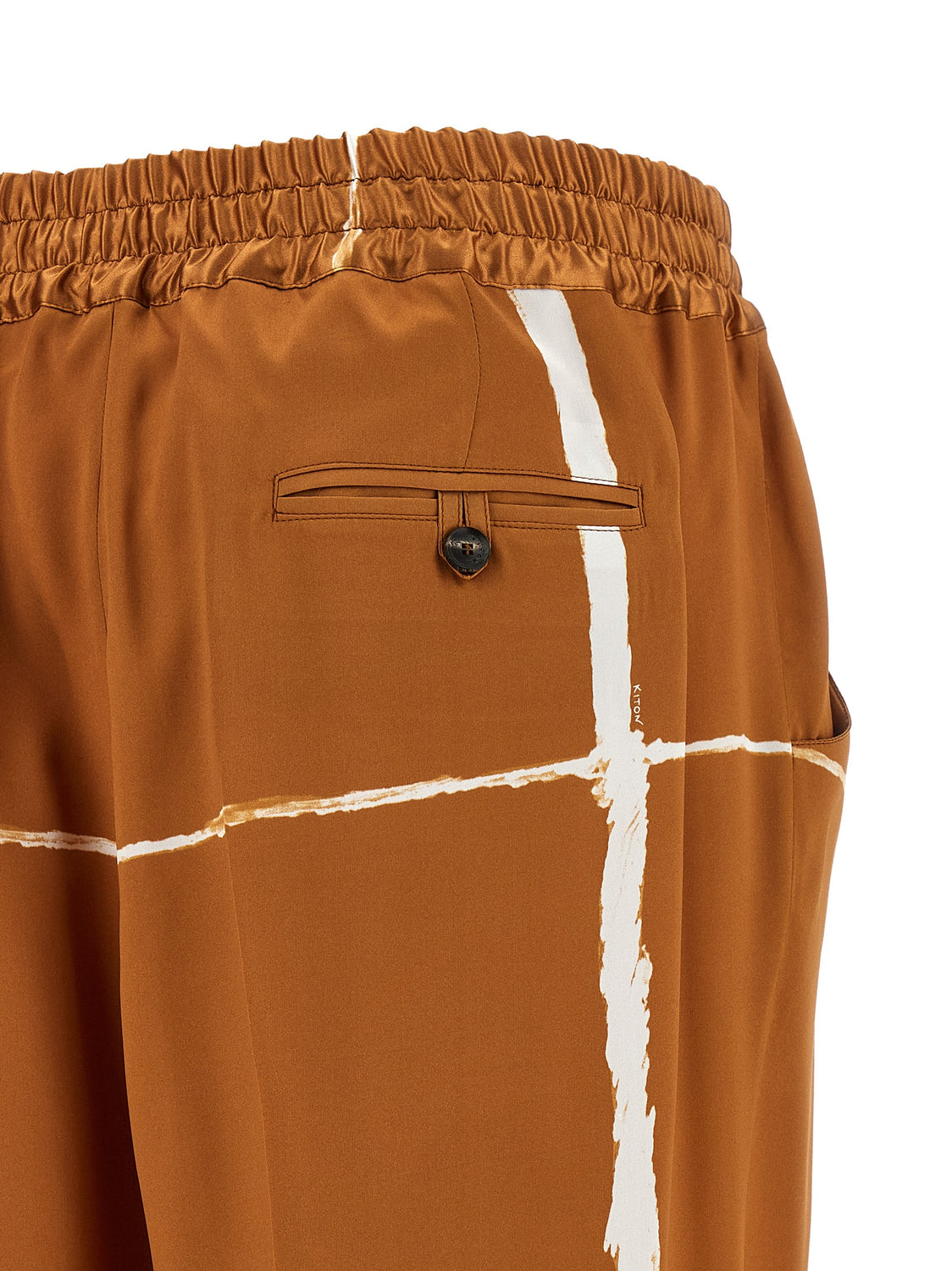 Brown Silk Casual Pants