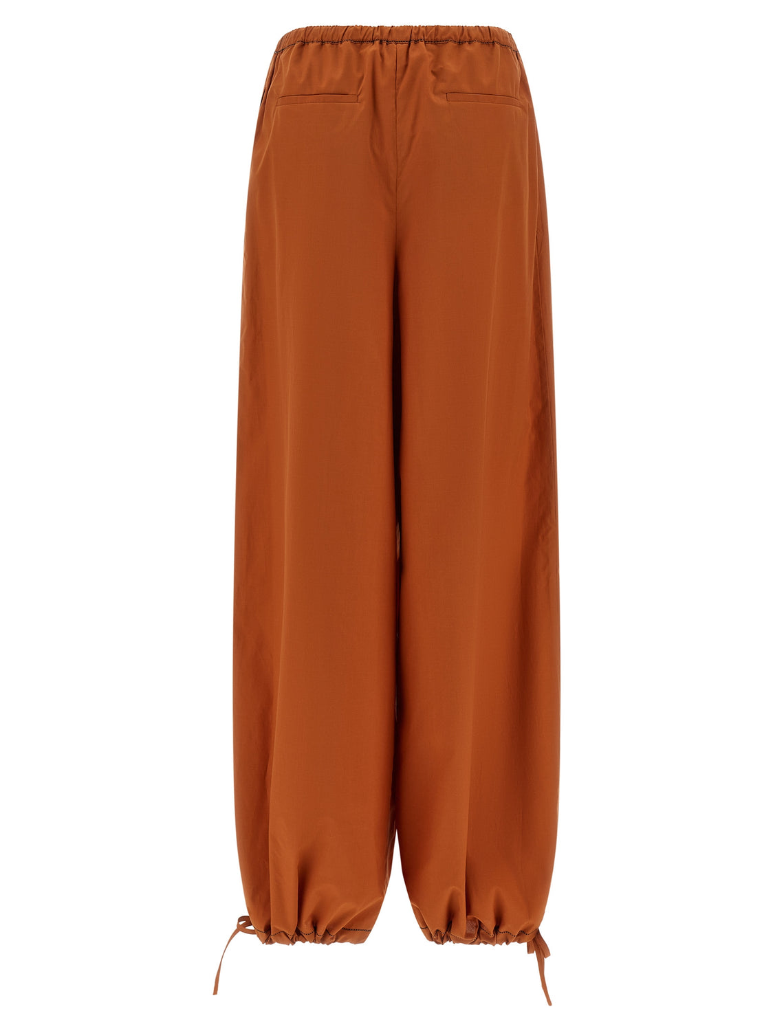 Orange Cotton Casual Pants