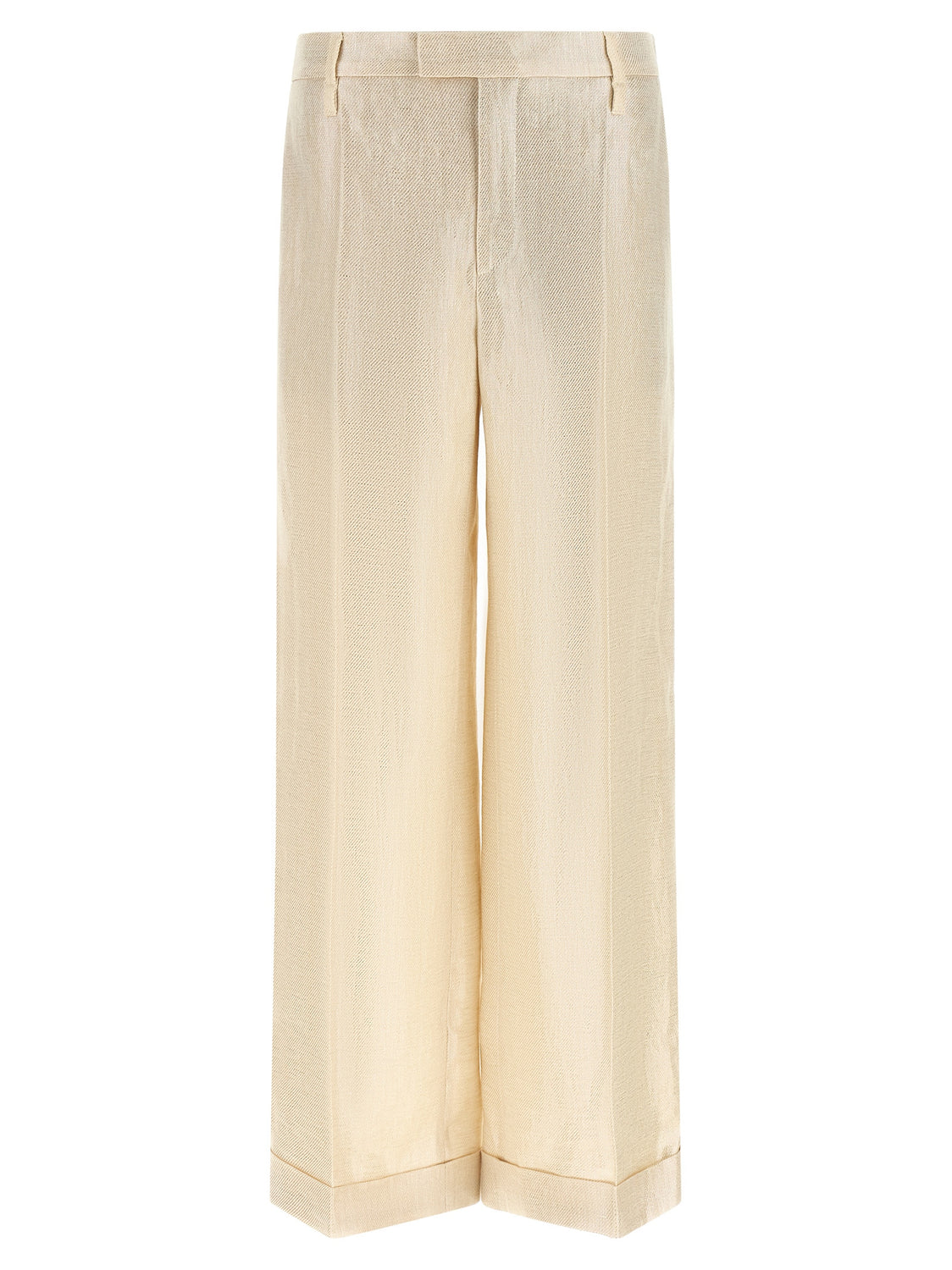 Gold Linen Casual Pants