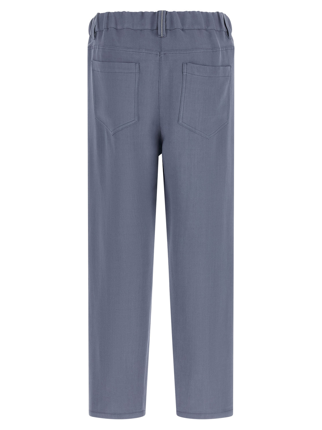 Blue Viscose Casual Pants