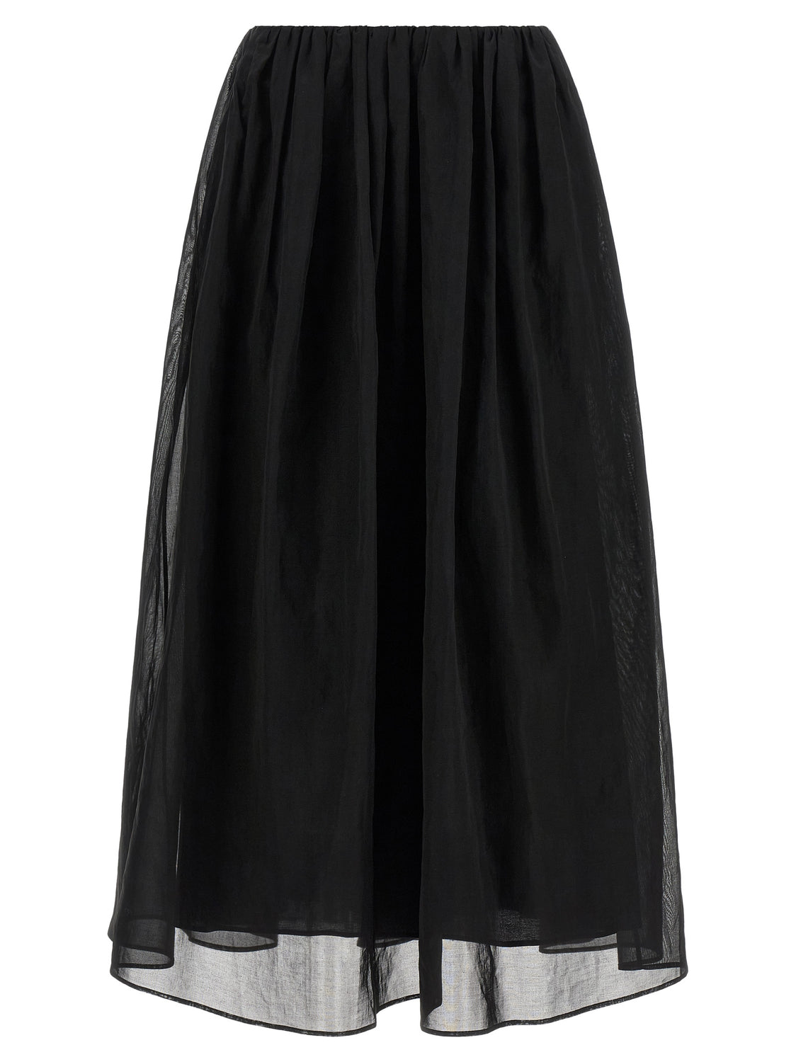 Black Cotton Mini Skirt