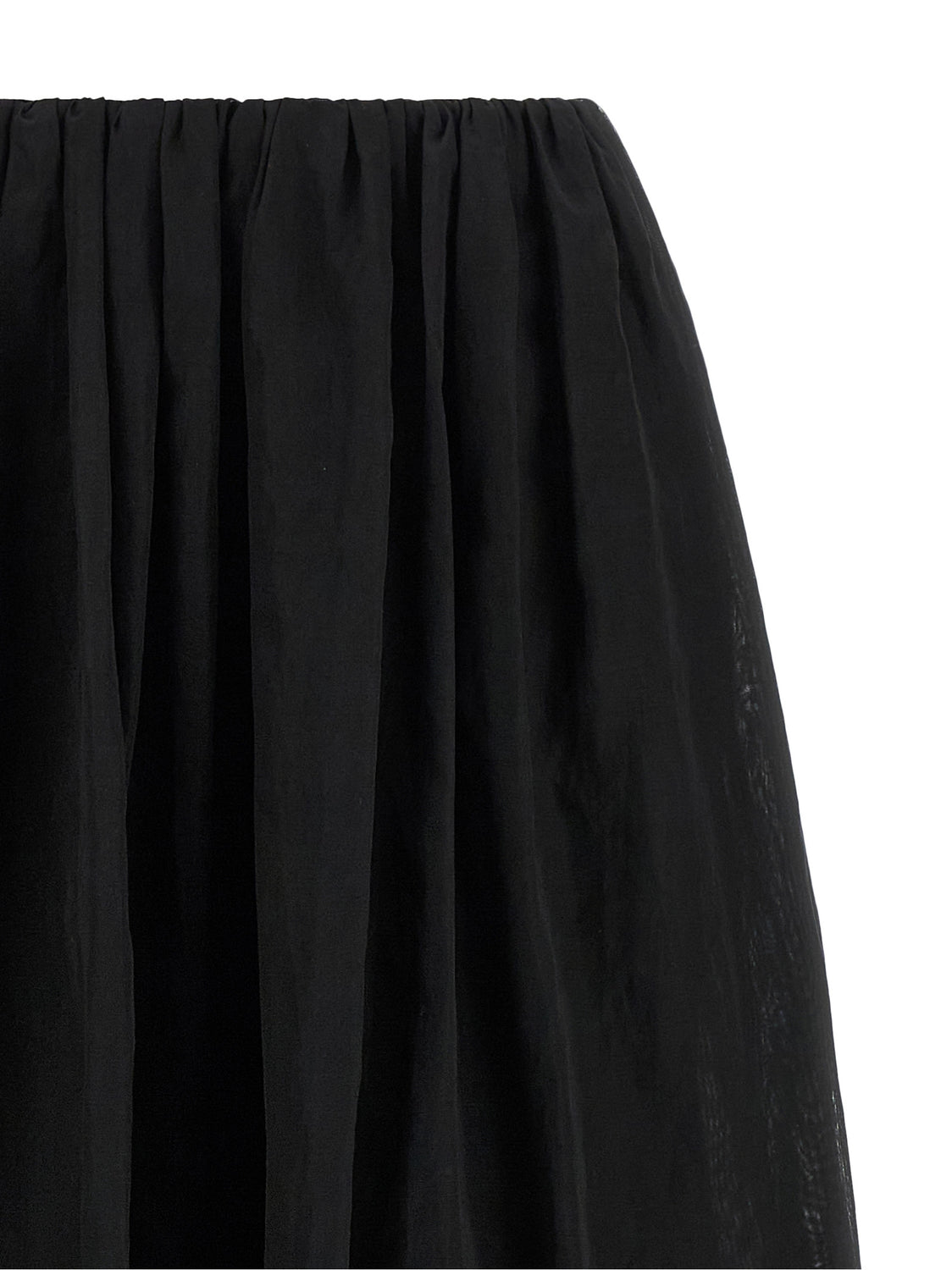 Black Cotton Mini Skirt