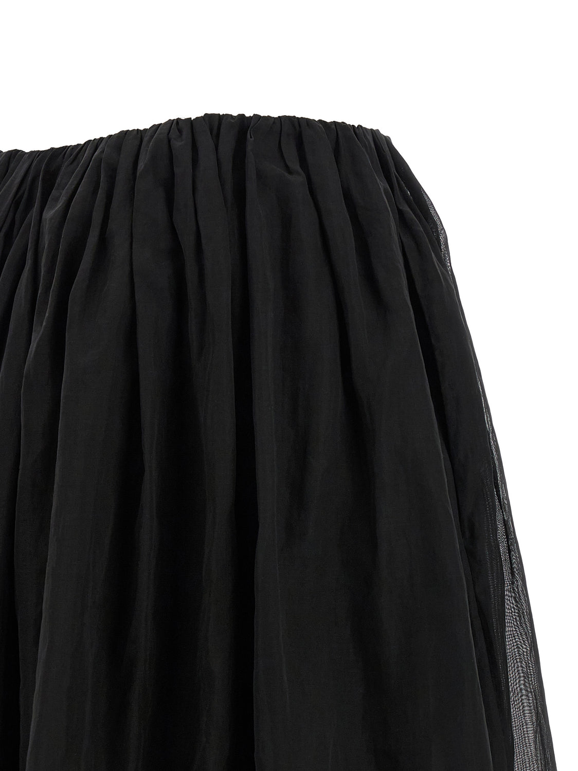 Black Cotton Mini Skirt