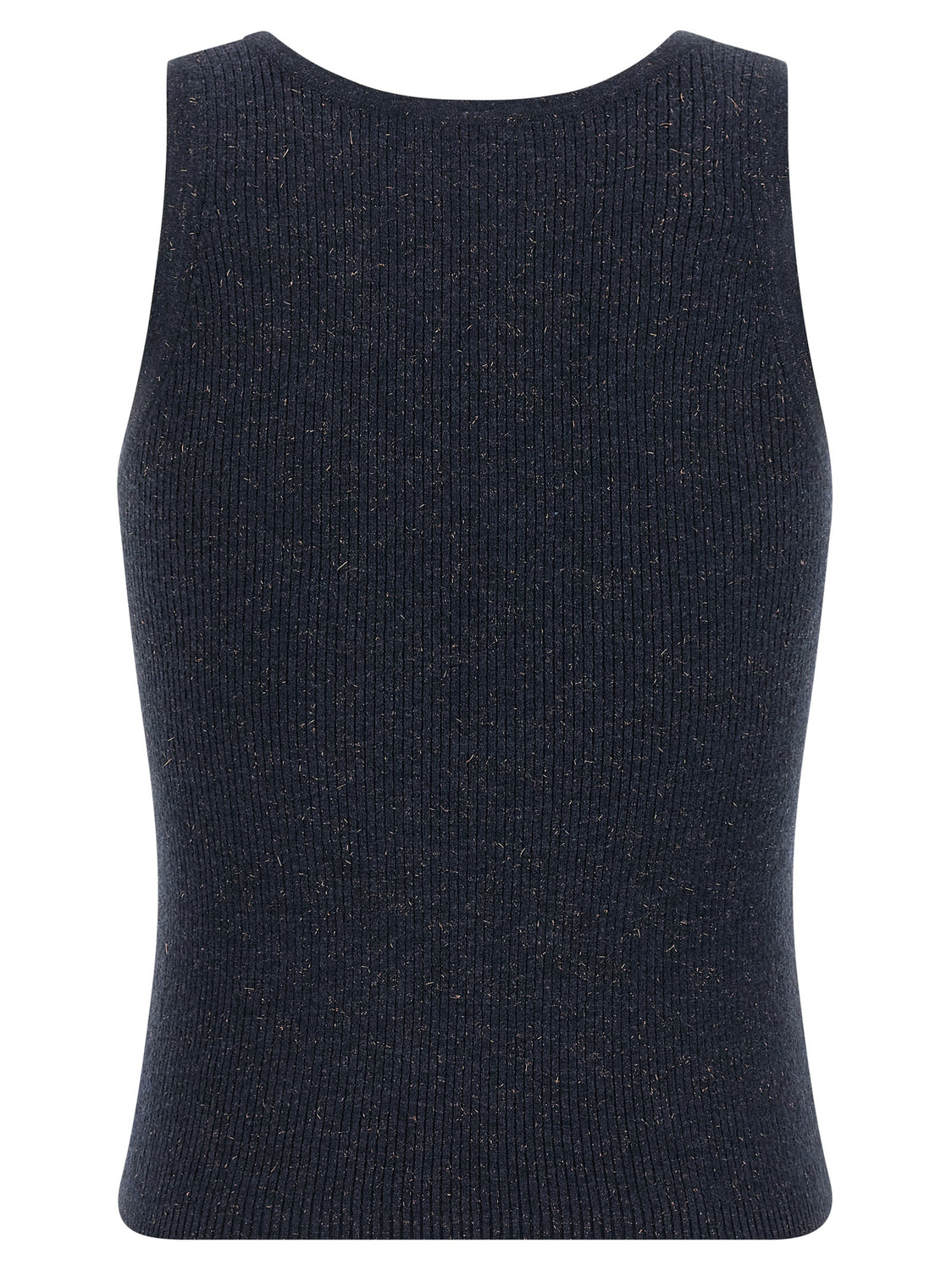 Blue Cashmere Sleeveles T-Shirt